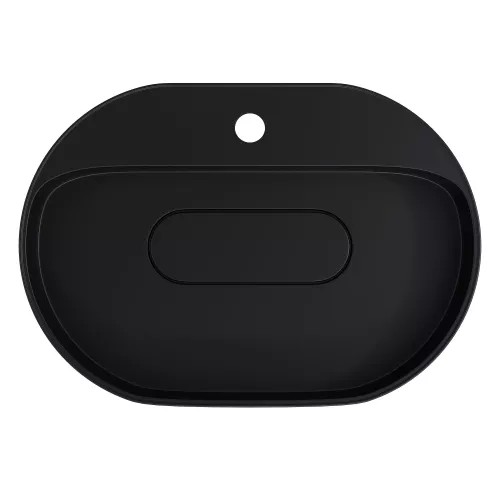 Раковина накладная 55 см, Uperwood Tanos Quartz, овальная, черная (уголь), Выбрать цвет: Уголь, изображение 8