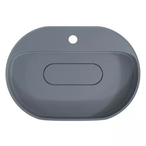 Раковина накладная 55 см, Uperwood Tanos Quartz, овальная, серая, бетон, Выбрать цвет: Бетон, изображение 8