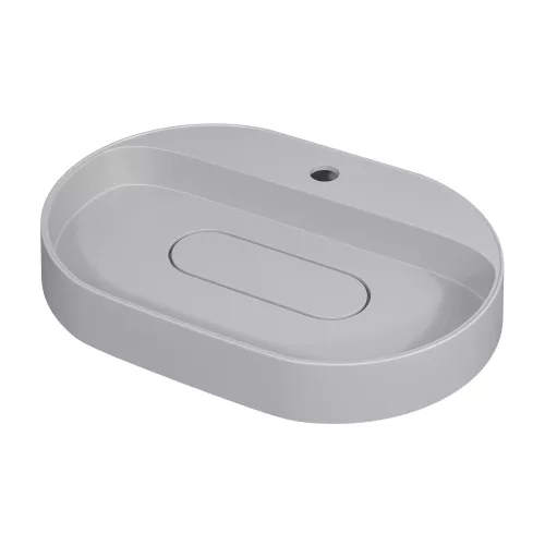 Раковина  накладная 55 см, Uperwood Tanos Quartz, овальная, белая (жасмин), Выбрать цвет: Жасмин, изображение 7