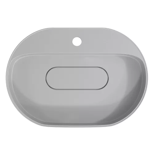 Раковина  накладная 55 см, Uperwood Tanos Quartz, овальная, белая (жасмин), Выбрать цвет: Жасмин, изображение 8