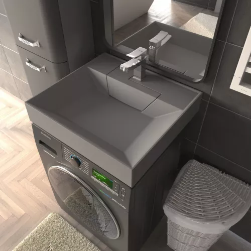 Раковина над стиральной машиной Uperwood Top 60х55х11 см, серая матовая, Выбрать цвет: серый