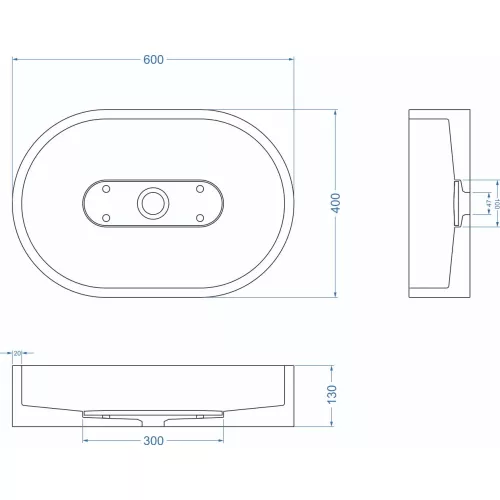 Раковина накладная бетонная Uperwood London 60х40х15 см, овальная, графит, Выбрать цвет: Графит, изображение 10