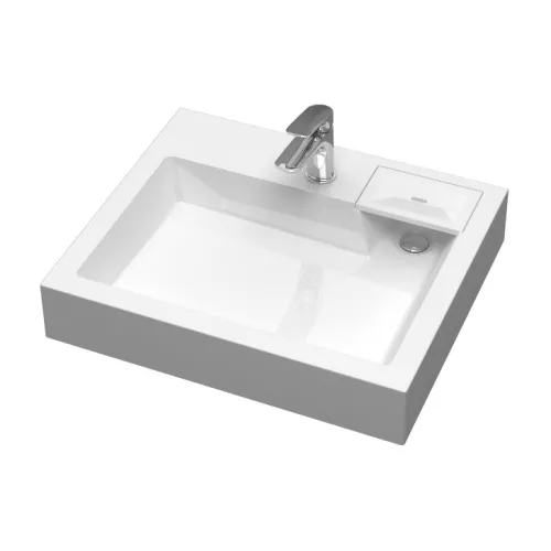 Раковина над стиральной машиной Uperwood Vission белая глянцевая, Выбрать размер: 60х50, изображение 2