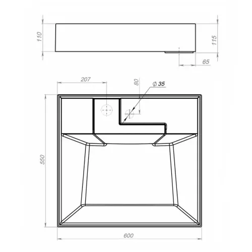 Раковина над стиральной машиной Uperwood Top 60х55х11 см, серая матовая, Выбрать цвет: серый, изображение 3