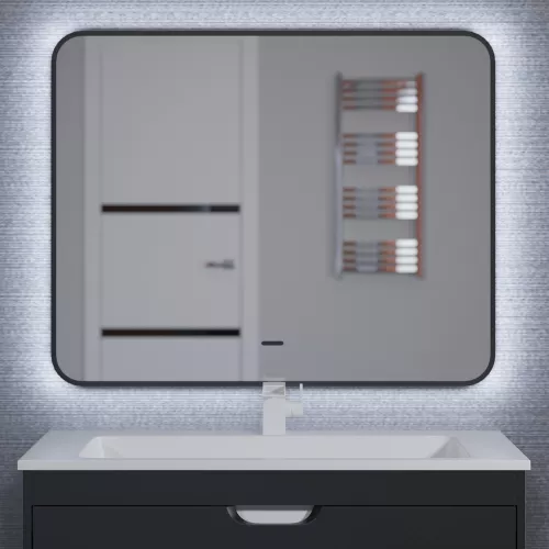 Зеркало с холодной/теплой подсветкой Uperwood Modul  черное, сенсор, Выбрать размер: 60х80, Внешний вид: холодная подсветка