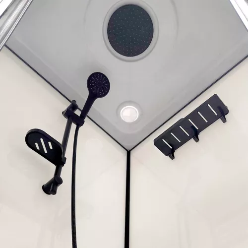 Душевая кабина Triton ПРАЙМ-БЛЭК-ВЕЛЬВЕТ 90*90 А  стекло матовое, Цвет стекла: Вельвет, Цвет профиля: Черный, Тип поддона: Низкий, Выбрать размер: 90х90, Наличие крыши: есть, изображение 8