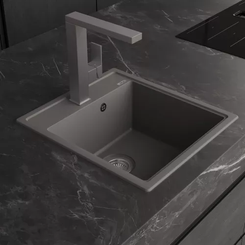 Кухонная мойка ABBER Quarz AQ2901G серый, Выбрать цвет: серый, изображение 2