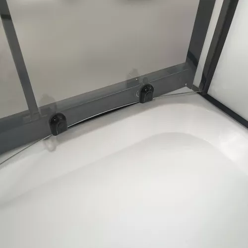 Душевая кабина Triton ПРАЙМ-БЛЭК-ВЕЛЬВЕТ 90*90 А  стекло матовое, Цвет стекла: Вельвет, Цвет профиля: Черный, Тип поддона: Низкий, Выбрать размер: 90х90, Наличие крыши: есть, изображение 12