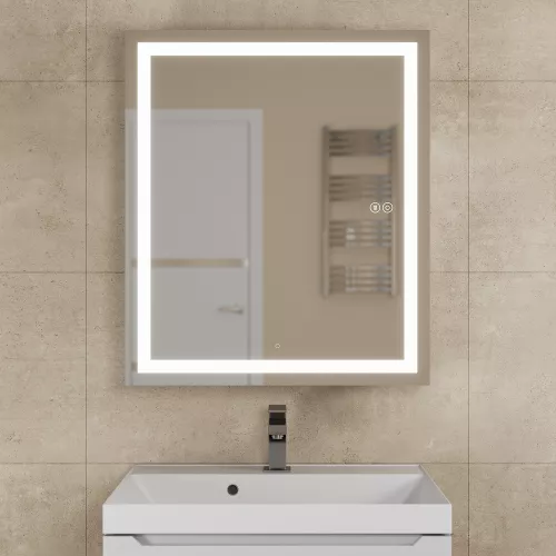 Зеркало шкаф с подсветкой  Uperwood Tanos, белое, Выбрать цвет: Белый, Выбрать размер: 60х70, изображение 2