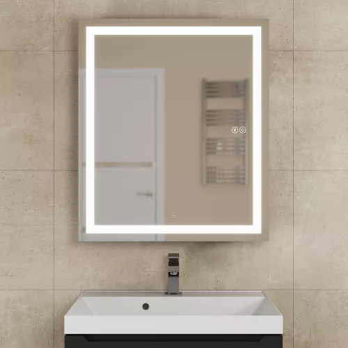 Зеркало шкаф с подсветкой  Uperwood Tanos, черное, Выбрать цвет: Черный, Выбрать размер: 60х70, изображение 2