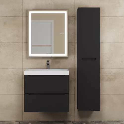 Зеркало шкаф с подсветкой  Uperwood Tanos, черное, Выбрать цвет: Черный, Выбрать размер: 60х70, изображение 3