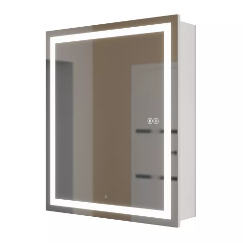 Зеркало шкаф с подсветкой  Uperwood Tanos, белое, Выбрать цвет: Белый, Выбрать размер: 60х70, изображение 5