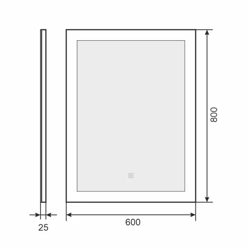 Зеркало для ванной с подсветкой Uperwood Barsa , сенсор, Антизапотевание (подогрев зеркала): Нет, Выбрать цвет: Белый/серебро, Выбрать размер: 60х80, Диммер: Есть, изображение 4