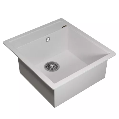 Кухонная мойка кварцевая Uperwood Quartz Premium UPD-07-01, прямоугольная, белая, Выбрать цвет: Белый, изображение 6