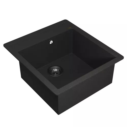 Кухонная мойка кварцевая Uperwood Quartz Premium UPD-07-04, прямоугольная, черная, Выбрать цвет: Черный, изображение 6