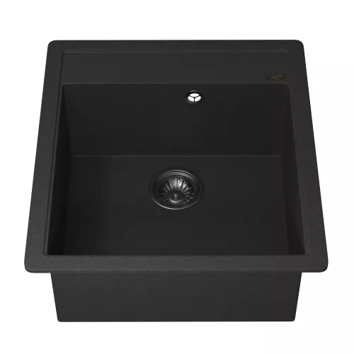 Кухонная мойка кварцевая Uperwood Quartz Premium UPD-07-04, прямоугольная, черная, Выбрать цвет: Черный, изображение 7