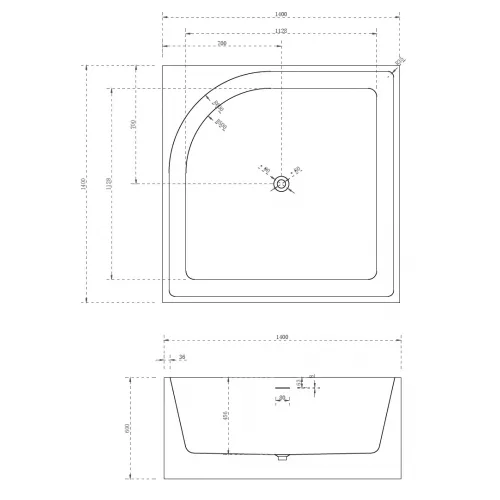 Акриловая ванна ABBER AB9337 140х140, изображение 10