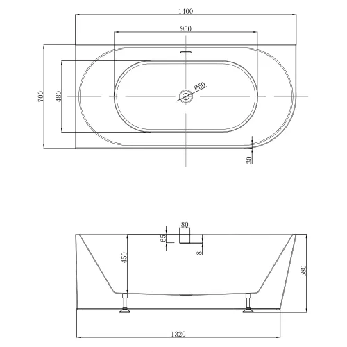 Акриловая ванна ABBER AB9502-1.4 L белая, Выбрать размер: 140х70, Ориентация: левая, изображение 9