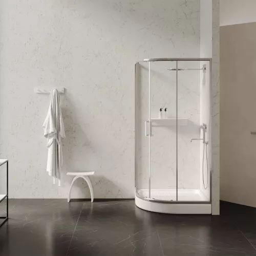 Душевой поддон ABBER AD3A100 100х100 четверть круга, акриловый, белый, изображение 5