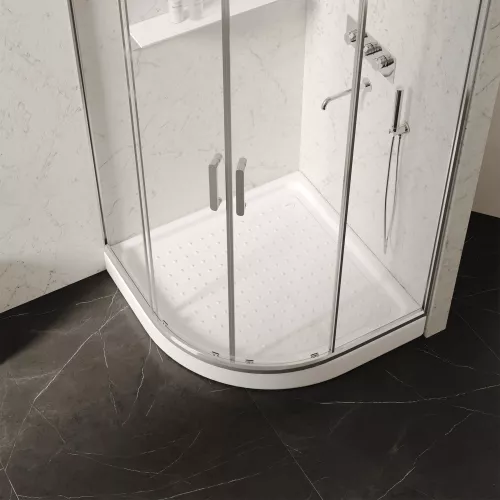 Душевой поддон ABBER AD3A100 100х100 четверть круга, акриловый, белый, изображение 6