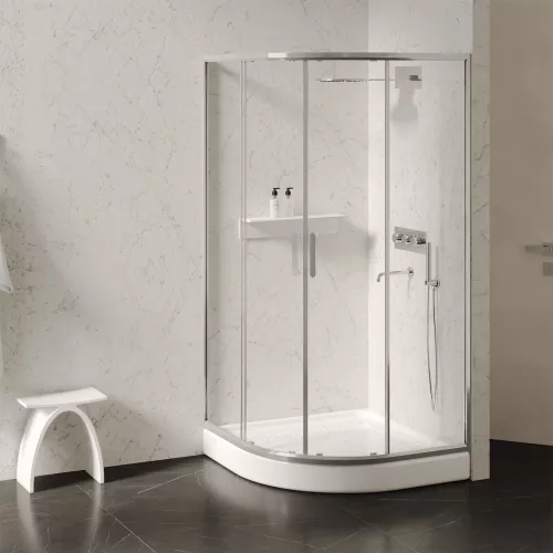 Душевой поддон ABBER AD3A100 100х100 четверть круга, акриловый, белый, изображение 7