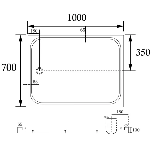 Душевой поддон ABBER AD3C прямоугольный, акриловый, белый, Выбрать размер: 100х70, изображение 9