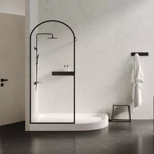 Душевой поддон ABBER AD3E109 L 100х90 асимметричный, акриловый, белый, изображение 5