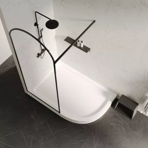 Душевой поддон ABBER AD3E109 L 100х90 асимметричный, акриловый, белый, изображение 7