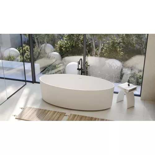 Ванна из искусственного камня ABBER Stein AS9627 белая матовая 180*85, изображение 11