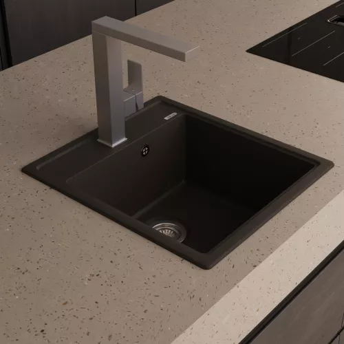 Кухонная мойка ABBER Quarz AQ2901B черная, Выбрать цвет: Черный, изображение 2