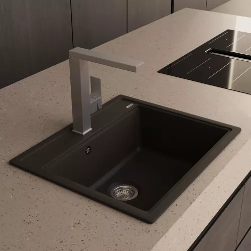 Кухонная мойка ABBER Quarz AQ2902B черная, Выбрать цвет: Черный, изображение 2