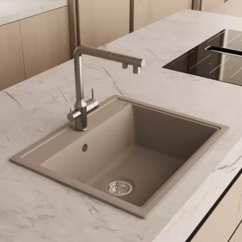 Кухонная мойка ABBER Quarz AQ2902S песочный, Выбрать цвет: песочный, изображение 2