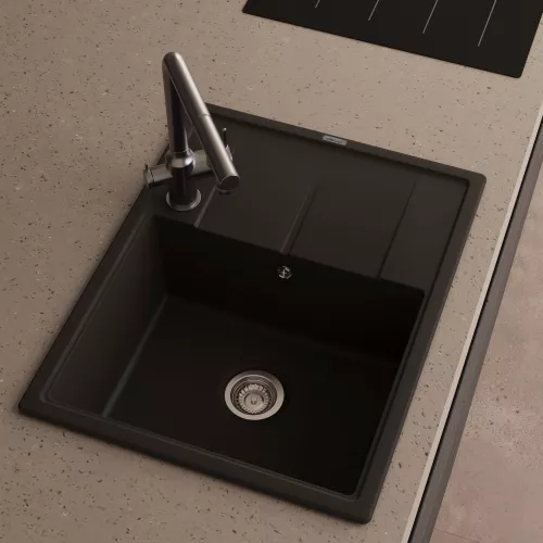 Кухонная мойка ABBER Quarz AQ2903B черная, Выбрать цвет: Черный, изображение 2
