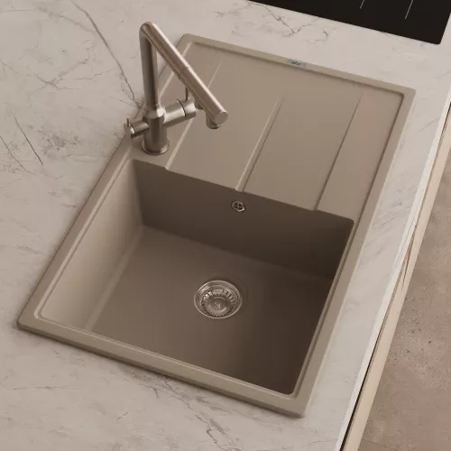 Кухонная мойка ABBER Quarz AQ2904S песочный, Выбрать цвет: песочный, изображение 2