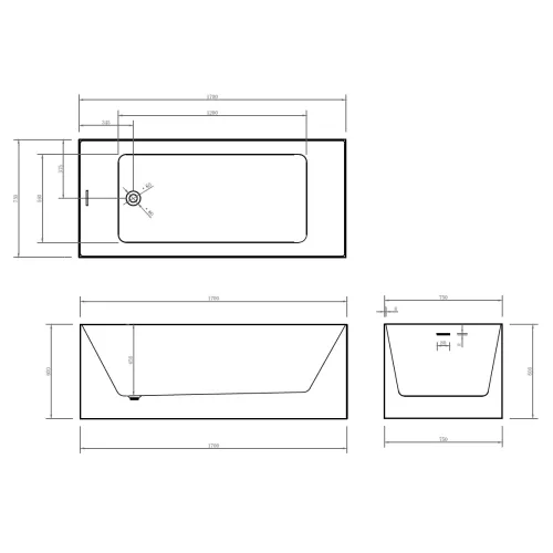 Акриловая ванна ABBER AB9274  170х75, изображение 11