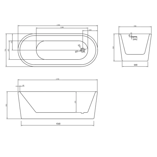 Акриловая ванна ABBER AB9272, Выбрать размер: 170х70, изображение 10