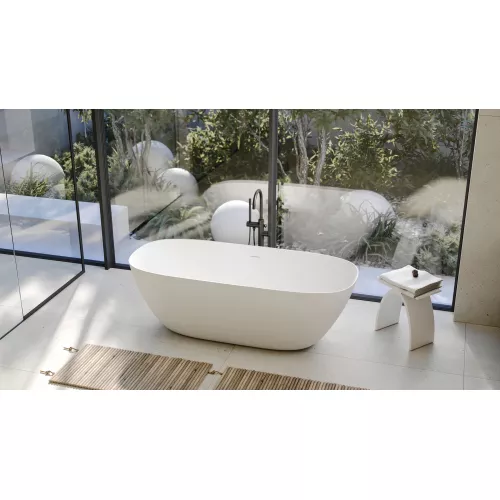 Ванна из искусственного камня ABBER Stein AS9612-1.7 белая матовая 170х72, изображение 11