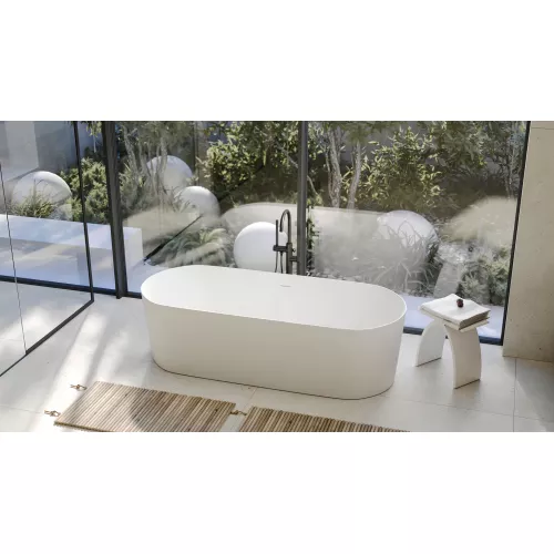 Ванна из искусственного камня ABBER Stein AS9614 белая матовая 180*75, изображение 13