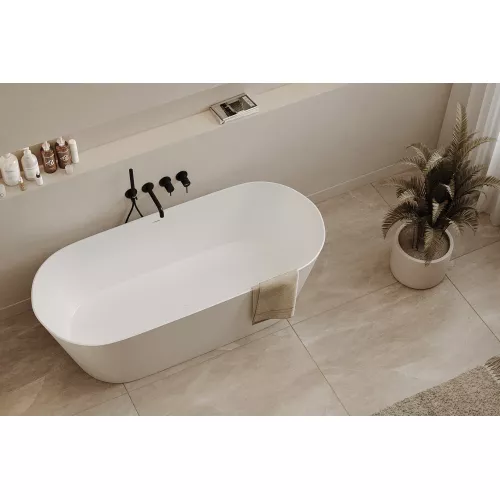 Ванна из искусственного камня ABBER Stein AS9622 белая матовая 165*70, изображение 13