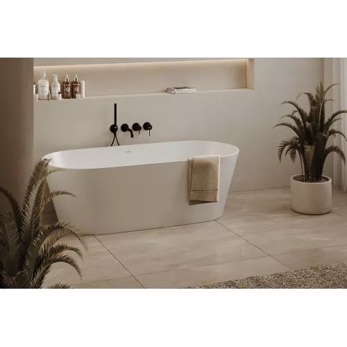 Ванна из искусственного камня ABBER Stein AS9622 белая матовая 165*70, изображение 12