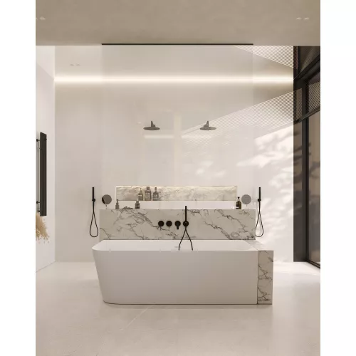 Ванна из искусственного камня ABBER Stein AS9621-1.7 L/R белая матовая 170х75, Ориентация: правая, изображение 9