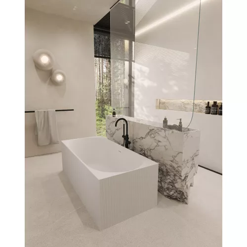 Ванна из искусственного камня ABBER Stein AS9603 белая матовая 170*75, изображение 8