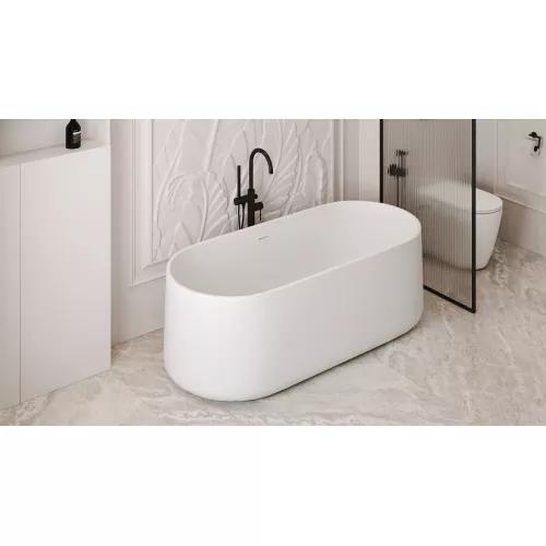 Ванна из искусственного камня ABBER Stein AS9607 белая матовая 170*75, изображение 14