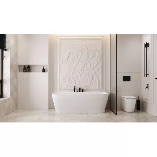 Ванна из искусственного камня ABBER Stein AS9616 белая матовая 170*80, изображение 11