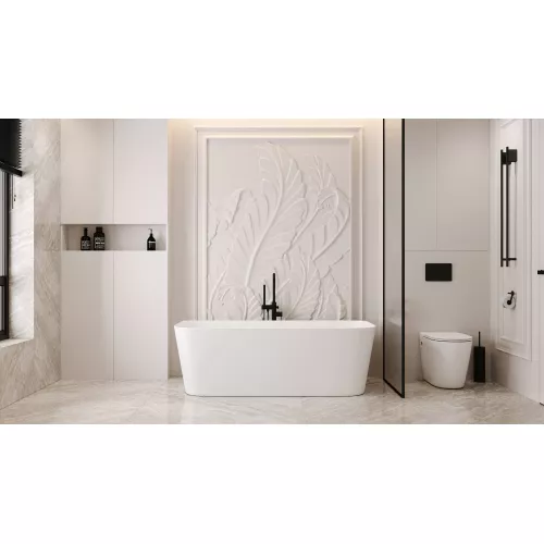 Ванна из искусственного камня ABBER Stein AS9617 белая матовая 170*75, изображение 8