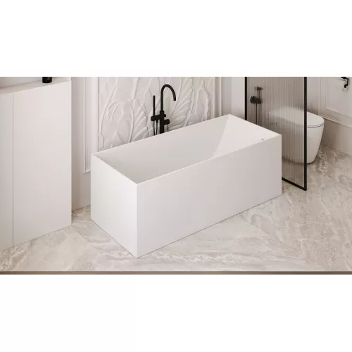 Ванна из искусственного камня ABBER Stein AS9640-1.5 белая матовая, Выбрать размер: 150*70, изображение 13