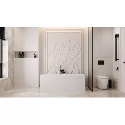 Ванна из искусственного камня ABBER Stein AS9640-1.5 белая матовая, Выбрать размер: 150*70, изображение 12