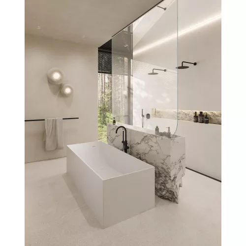 Ванна из искусственного камня ABBER Stein 180х76 белая матовая, изображение 12