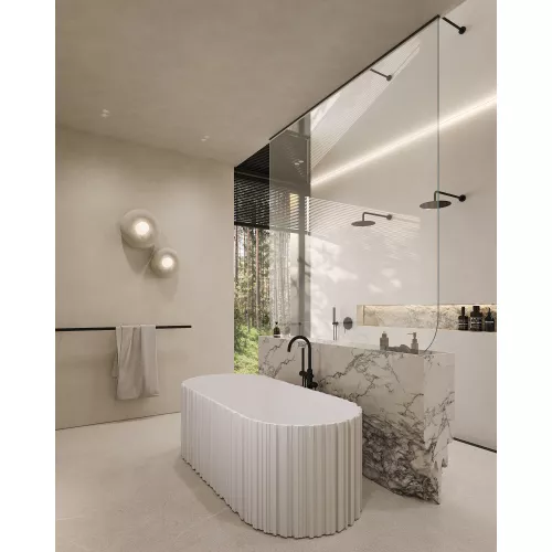 Ванна из искусственного камня ABBER Stein 170х75 белая матовая, изображение 12