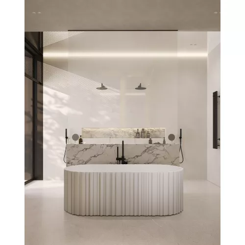 Ванна из искусственного камня ABBER Stein 170х75 белая матовая, изображение 13